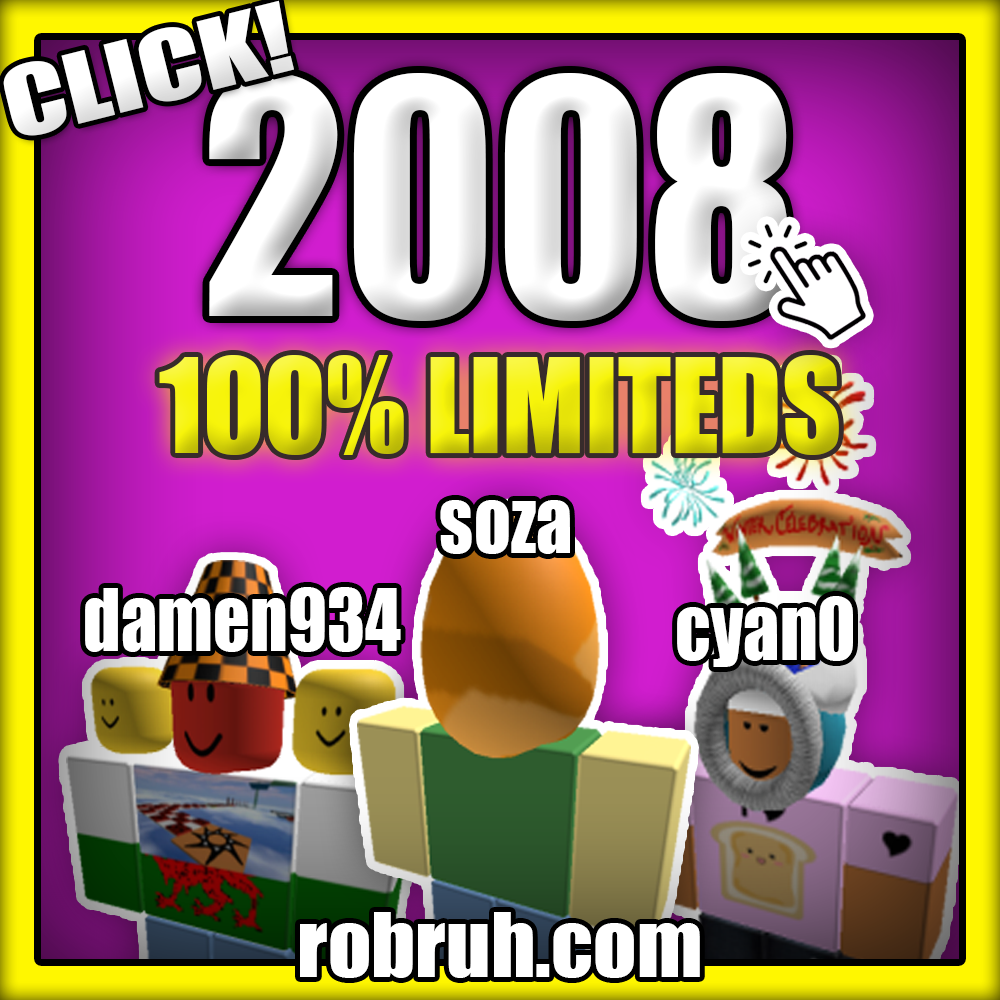 robruh 2008 ROBLOX account with at least one guaranteed limited worth 600+ in value